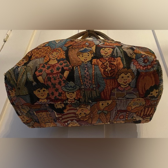 VTG Children of the World Tapestry Tote Bag schoolteacher - Picture 3 of 11